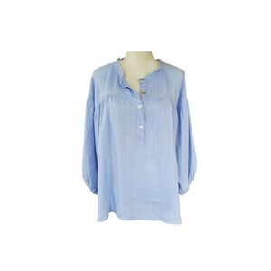 Pure Match Linen Poet Shirt M Cottagecore Twee Oversized Coastal Quiet Luxury